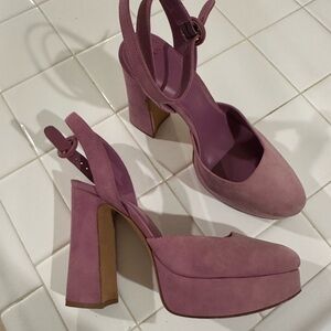 Alexandre Birman Purple Suede Heels